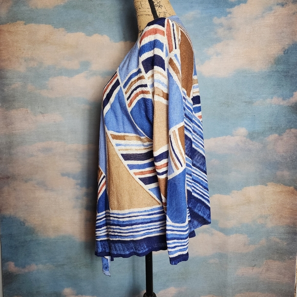 Lightweight Geometric NIC+ZOE Open Front Cardigan - Picture 4 of 11